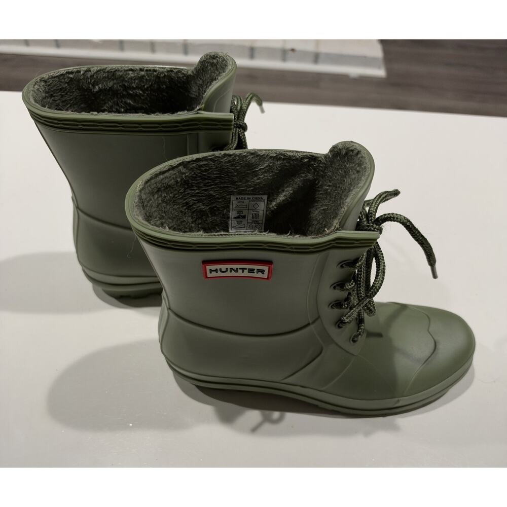 Hunter Lace Up Olive Green - Womens Short Size 8 EU39 - Picture 5 of 7
